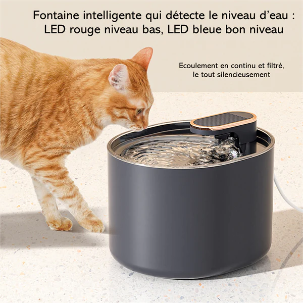 Fontaine à Eau Chat 3L Ronde Intelligente à LED Catgrip