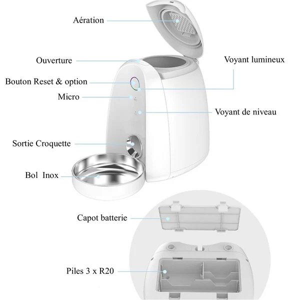 Distributeur de Croquettes 2L WiFi & Connecté Catgrip